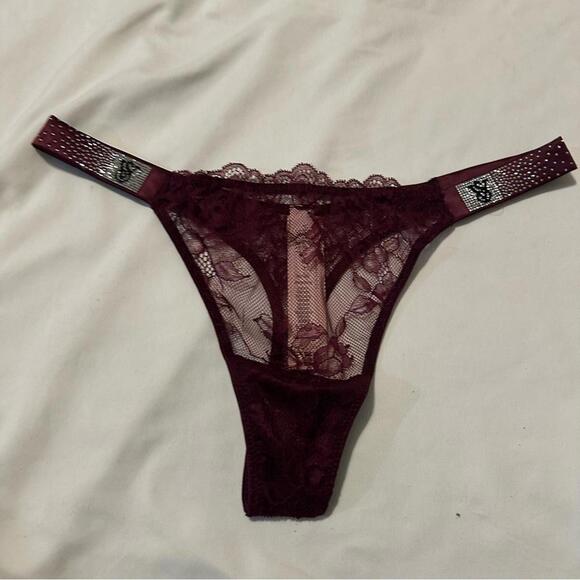 Victoria’s Secret Shine Strap Lace Thong Panty - Picture 1 of 3